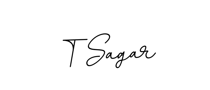 How to make T Sagar name signature. Use BallpointsItalic-DORy9 style for creating short signs online. This is the latest handwritten sign. T Sagar signature style 11 images and pictures png
