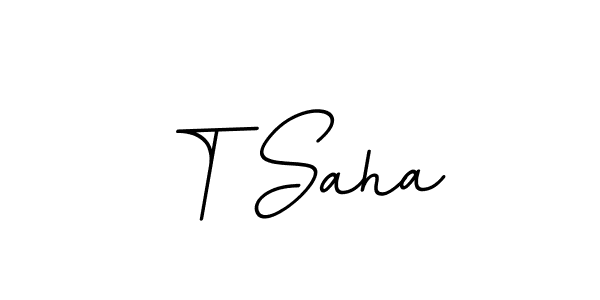 Make a beautiful signature design for name T Saha. With this signature (BallpointsItalic-DORy9) style, you can create a handwritten signature for free. T Saha signature style 11 images and pictures png