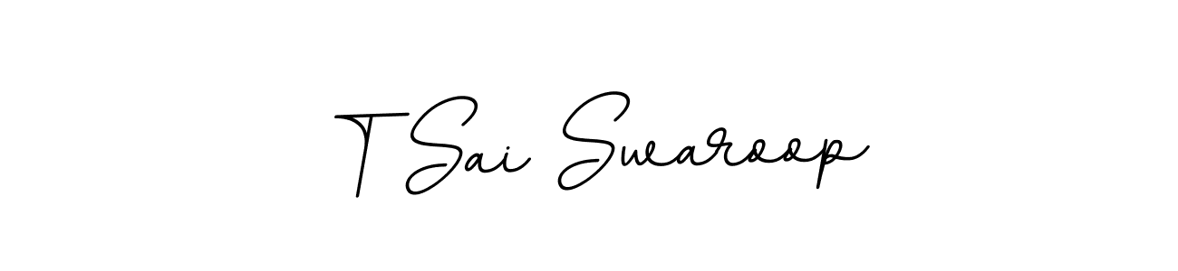 Create a beautiful signature design for name T Sai Swaroop. With this signature (BallpointsItalic-DORy9) fonts, you can make a handwritten signature for free. T Sai Swaroop signature style 11 images and pictures png