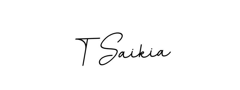 Create a beautiful signature design for name T Saikia. With this signature (BallpointsItalic-DORy9) fonts, you can make a handwritten signature for free. T Saikia signature style 11 images and pictures png