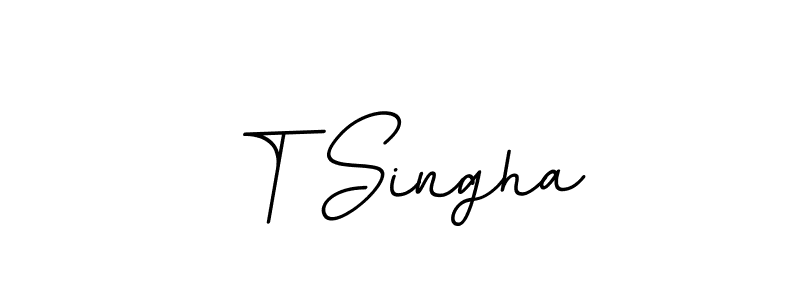 The best way (BallpointsItalic-DORy9) to make a short signature is to pick only two or three words in your name. The name T Singha include a total of six letters. For converting this name. T Singha signature style 11 images and pictures png