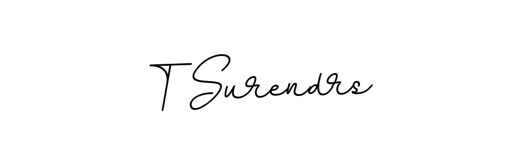 Create a beautiful signature design for name T Surendrs. With this signature (BallpointsItalic-DORy9) fonts, you can make a handwritten signature for free. T Surendrs signature style 11 images and pictures png