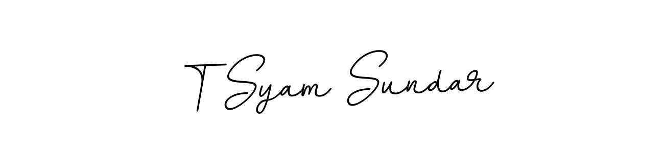 Also You can easily find your signature by using the search form. We will create T Syam Sundar name handwritten signature images for you free of cost using BallpointsItalic-DORy9 sign style. T Syam Sundar signature style 11 images and pictures png