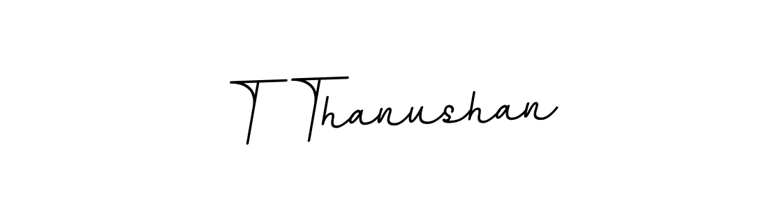 Design your own signature with our free online signature maker. With this signature software, you can create a handwritten (BallpointsItalic-DORy9) signature for name T Thanushan. T Thanushan signature style 11 images and pictures png
