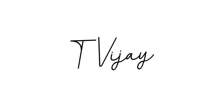 How to make T Vijay name signature. Use BallpointsItalic-DORy9 style for creating short signs online. This is the latest handwritten sign. T Vijay signature style 11 images and pictures png