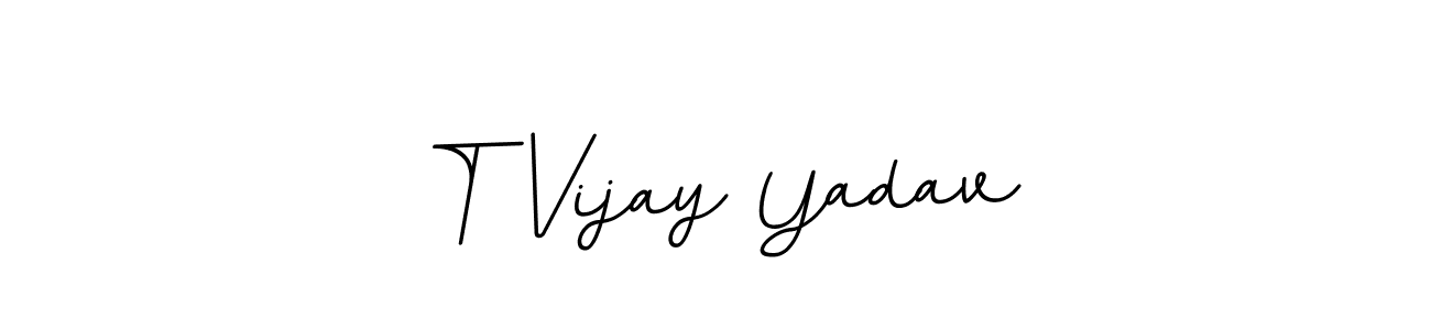 You should practise on your own different ways (BallpointsItalic-DORy9) to write your name (T Vijay Yadav) in signature. don't let someone else do it for you. T Vijay Yadav signature style 11 images and pictures png