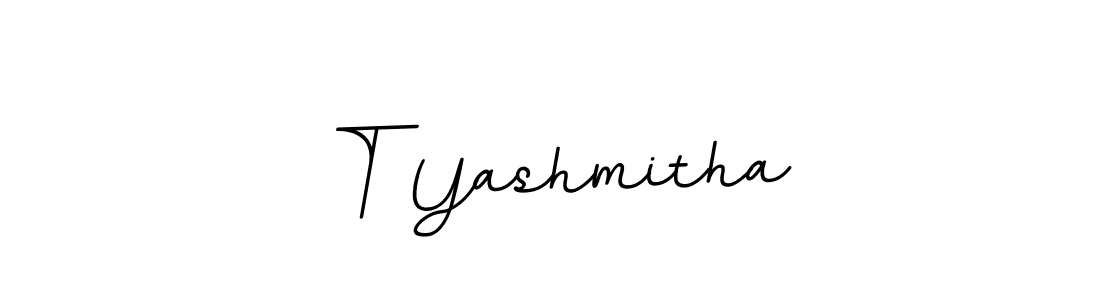 Design your own signature with our free online signature maker. With this signature software, you can create a handwritten (BallpointsItalic-DORy9) signature for name T Yashmitha. T Yashmitha signature style 11 images and pictures png