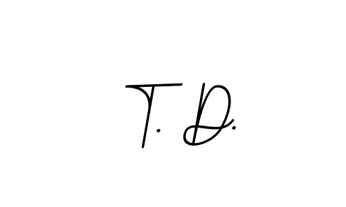 The best way (BallpointsItalic-DORy9) to make a short signature is to pick only two or three words in your name. The name T. D. include a total of six letters. For converting this name. T. D. signature style 11 images and pictures png