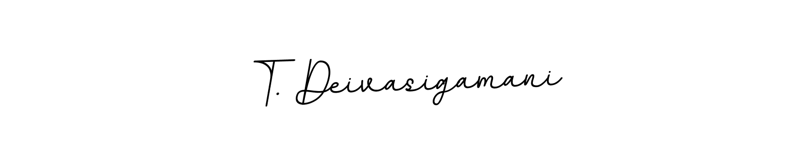 Use a signature maker to create a handwritten signature online. With this signature software, you can design (BallpointsItalic-DORy9) your own signature for name T. Deivasigamani. T. Deivasigamani signature style 11 images and pictures png