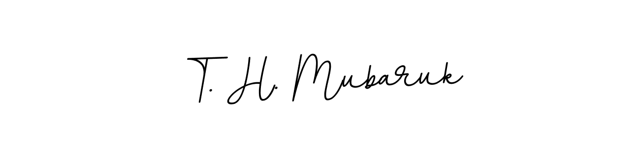 How to make T. H. Mubaruk name signature. Use BallpointsItalic-DORy9 style for creating short signs online. This is the latest handwritten sign. T. H. Mubaruk signature style 11 images and pictures png