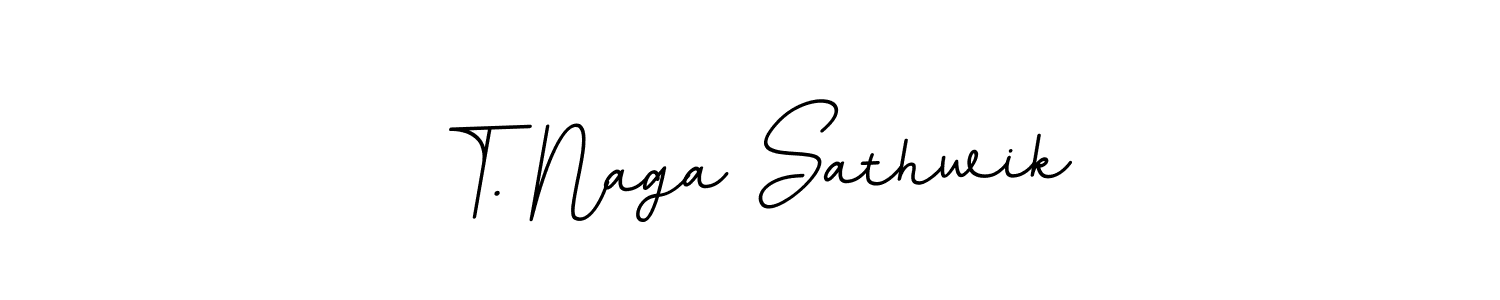 Use a signature maker to create a handwritten signature online. With this signature software, you can design (BallpointsItalic-DORy9) your own signature for name T. Naga Sathwik. T. Naga Sathwik signature style 11 images and pictures png