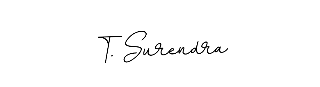 Design your own signature with our free online signature maker. With this signature software, you can create a handwritten (BallpointsItalic-DORy9) signature for name T. Surendra. T. Surendra signature style 11 images and pictures png