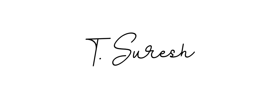 Design your own signature with our free online signature maker. With this signature software, you can create a handwritten (BallpointsItalic-DORy9) signature for name T. Suresh. T. Suresh signature style 11 images and pictures png