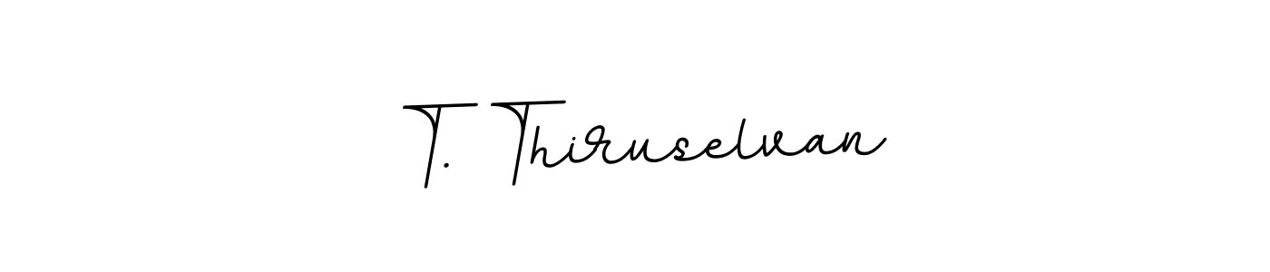 How to make T. Thiruselvan name signature. Use BallpointsItalic-DORy9 style for creating short signs online. This is the latest handwritten sign. T. Thiruselvan signature style 11 images and pictures png