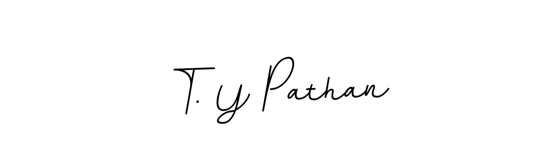 Design your own signature with our free online signature maker. With this signature software, you can create a handwritten (BallpointsItalic-DORy9) signature for name T. Y Pathan. T. Y Pathan signature style 11 images and pictures png
