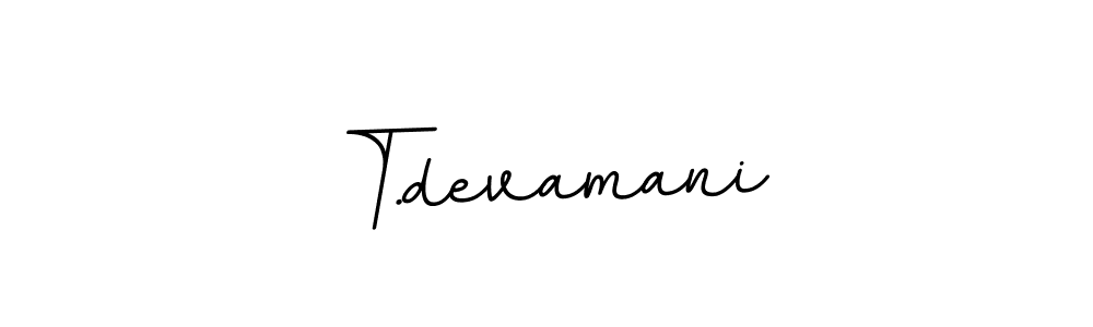 How to make T.devamani name signature. Use BallpointsItalic-DORy9 style for creating short signs online. This is the latest handwritten sign. T.devamani signature style 11 images and pictures png