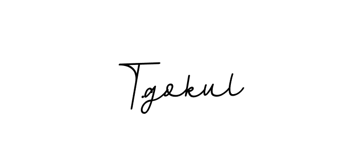 Use a signature maker to create a handwritten signature online. With this signature software, you can design (BallpointsItalic-DORy9) your own signature for name T.gokul. T.gokul signature style 11 images and pictures png