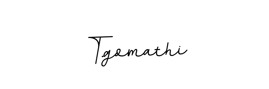 Design your own signature with our free online signature maker. With this signature software, you can create a handwritten (BallpointsItalic-DORy9) signature for name T.gomathi. T.gomathi signature style 11 images and pictures png