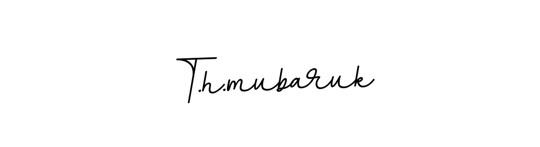 Use a signature maker to create a handwritten signature online. With this signature software, you can design (BallpointsItalic-DORy9) your own signature for name T.h.mubaruk. T.h.mubaruk signature style 11 images and pictures png