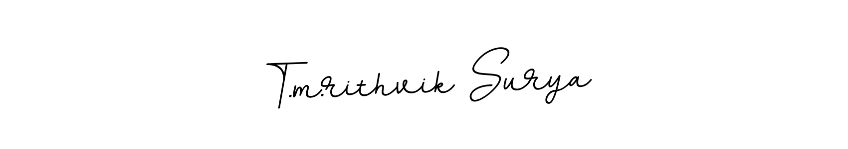 Create a beautiful signature design for name T.m.rithvik Surya. With this signature (BallpointsItalic-DORy9) fonts, you can make a handwritten signature for free. T.m.rithvik Surya signature style 11 images and pictures png