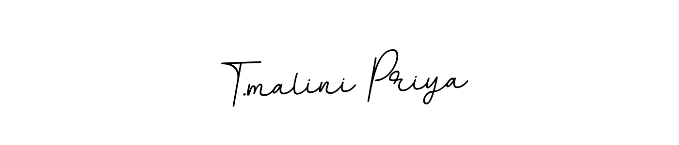 How to make T.malini Priya name signature. Use BallpointsItalic-DORy9 style for creating short signs online. This is the latest handwritten sign. T.malini Priya signature style 11 images and pictures png