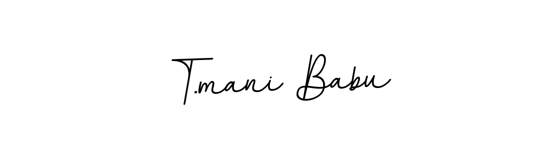 The best way (BallpointsItalic-DORy9) to make a short signature is to pick only two or three words in your name. The name T.mani Babu include a total of six letters. For converting this name. T.mani Babu signature style 11 images and pictures png