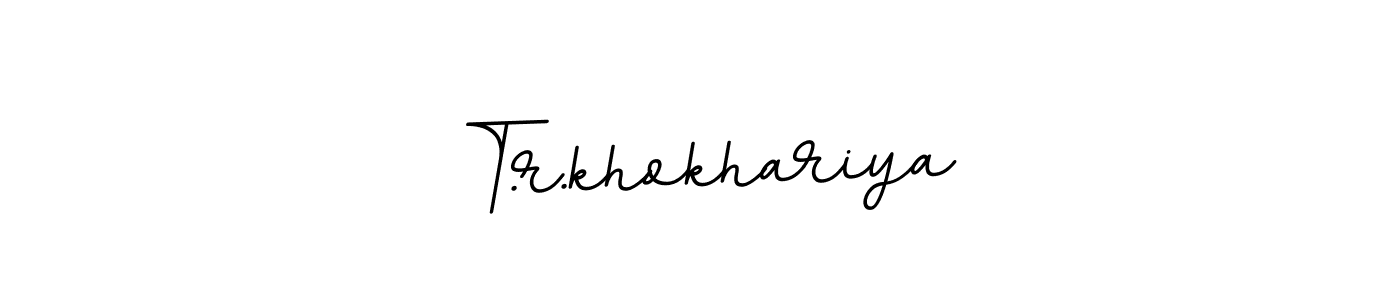 Make a beautiful signature design for name T.r.khokhariya. With this signature (BallpointsItalic-DORy9) style, you can create a handwritten signature for free. T.r.khokhariya signature style 11 images and pictures png