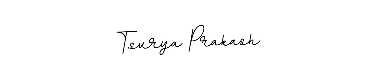 The best way (BallpointsItalic-DORy9) to make a short signature is to pick only two or three words in your name. The name T.surya Prakash include a total of six letters. For converting this name. T.surya Prakash signature style 11 images and pictures png