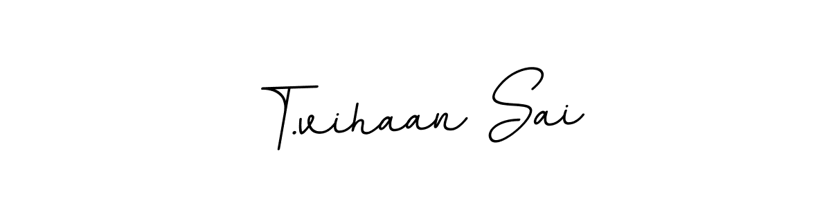 Use a signature maker to create a handwritten signature online. With this signature software, you can design (BallpointsItalic-DORy9) your own signature for name T.vihaan Sai. T.vihaan Sai signature style 11 images and pictures png
