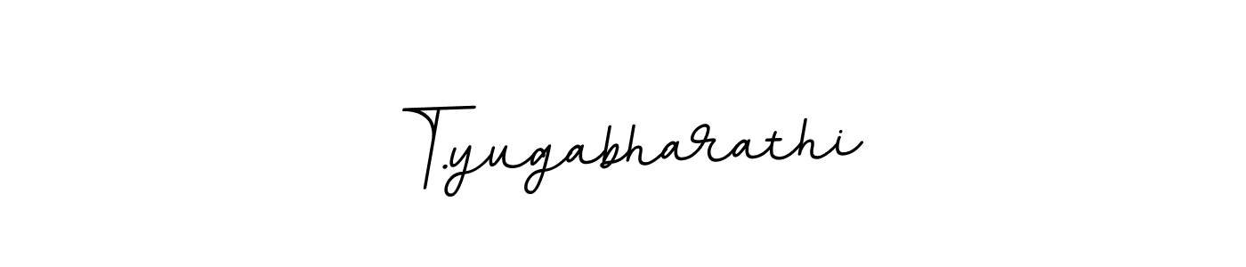 Use a signature maker to create a handwritten signature online. With this signature software, you can design (BallpointsItalic-DORy9) your own signature for name T.yugabharathi. T.yugabharathi signature style 11 images and pictures png