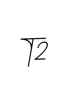 How to make T2 name signature. Use BallpointsItalic-DORy9 style for creating short signs online. This is the latest handwritten sign. T2 signature style 11 images and pictures png