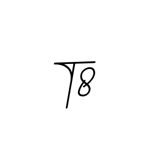 Make a beautiful signature design for name T8 . With this signature (BallpointsItalic-DORy9) style, you can create a handwritten signature for free. T8  signature style 11 images and pictures png