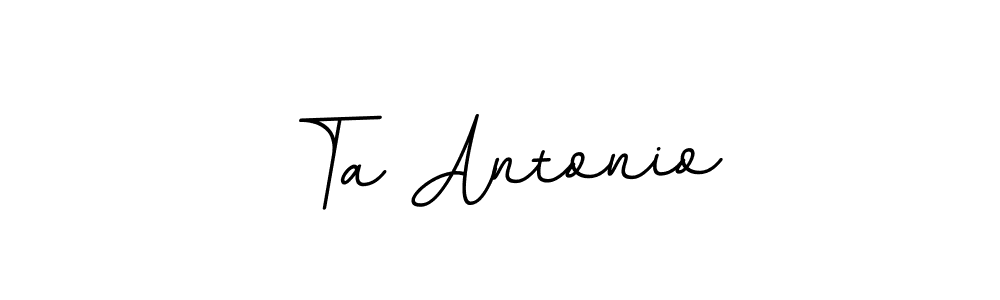 Design your own signature with our free online signature maker. With this signature software, you can create a handwritten (BallpointsItalic-DORy9) signature for name Ta Antonio. Ta Antonio signature style 11 images and pictures png