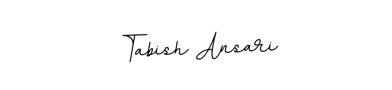 You should practise on your own different ways (BallpointsItalic-DORy9) to write your name (Tabish Ansari) in signature. don't let someone else do it for you. Tabish Ansari signature style 11 images and pictures png