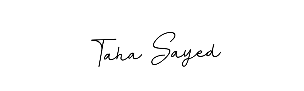 Create a beautiful signature design for name Taha Sayed. With this signature (BallpointsItalic-DORy9) fonts, you can make a handwritten signature for free. Taha Sayed signature style 11 images and pictures png
