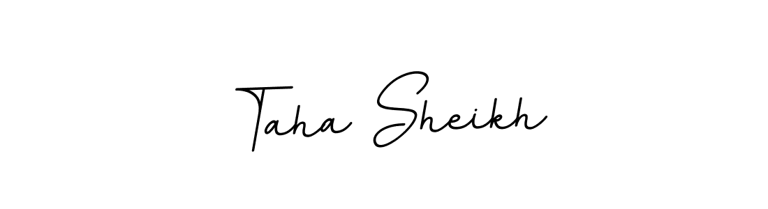 Make a beautiful signature design for name Taha Sheikh. With this signature (BallpointsItalic-DORy9) style, you can create a handwritten signature for free. Taha Sheikh signature style 11 images and pictures png