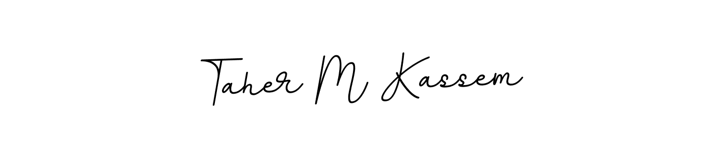 Taher M Kassem stylish signature style. Best Handwritten Sign (BallpointsItalic-DORy9) for my name. Handwritten Signature Collection Ideas for my name Taher M Kassem. Taher M Kassem signature style 11 images and pictures png