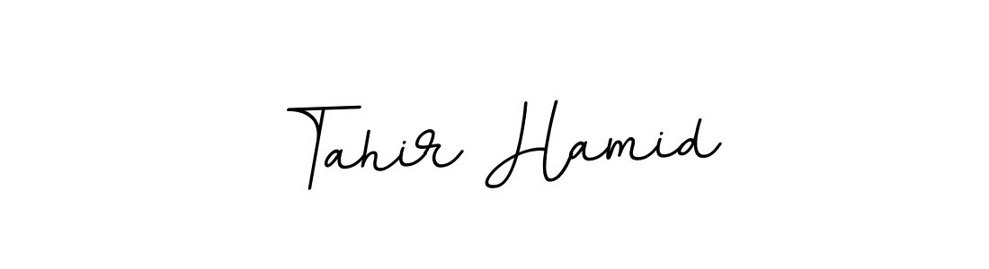 How to make Tahir Hamid name signature. Use BallpointsItalic-DORy9 style for creating short signs online. This is the latest handwritten sign. Tahir Hamid signature style 11 images and pictures png