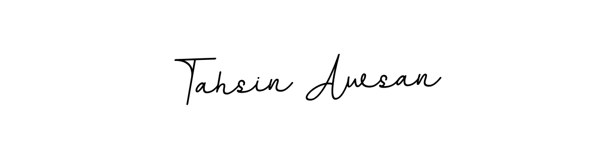 How to make Tahsin Awsan name signature. Use BallpointsItalic-DORy9 style for creating short signs online. This is the latest handwritten sign. Tahsin Awsan signature style 11 images and pictures png