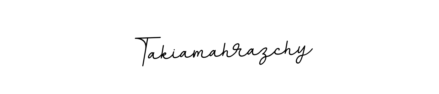 Use a signature maker to create a handwritten signature online. With this signature software, you can design (BallpointsItalic-DORy9) your own signature for name Takiamahrazchy. Takiamahrazchy signature style 11 images and pictures png