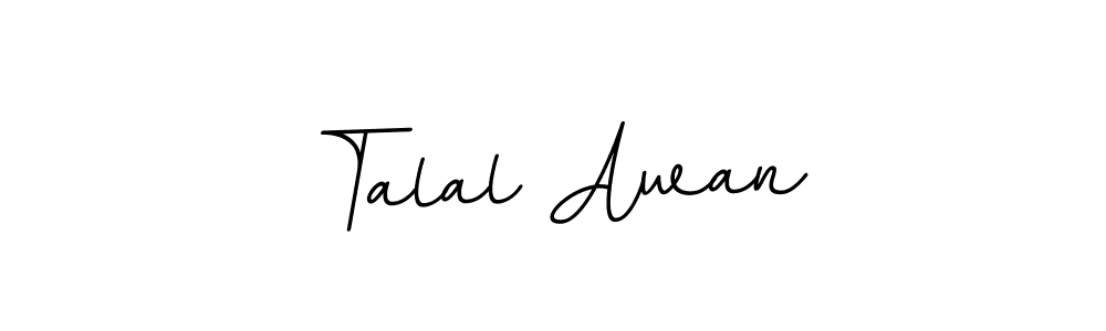 How to make Talal Awan name signature. Use BallpointsItalic-DORy9 style for creating short signs online. This is the latest handwritten sign. Talal Awan signature style 11 images and pictures png