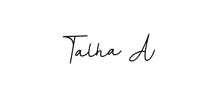 Make a beautiful signature design for name Talha A. With this signature (BallpointsItalic-DORy9) style, you can create a handwritten signature for free. Talha A signature style 11 images and pictures png