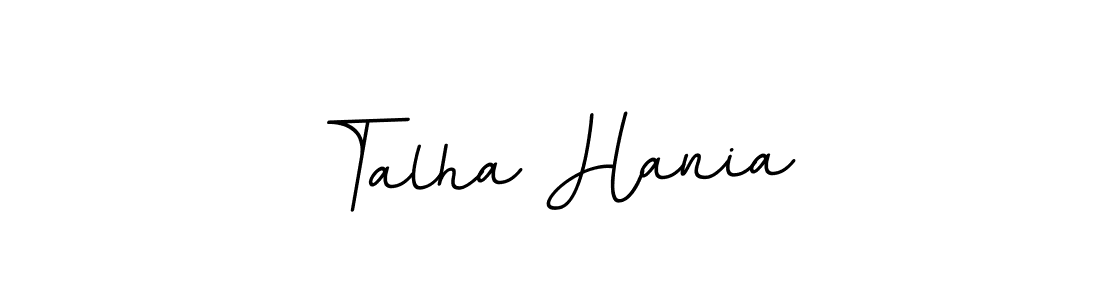You should practise on your own different ways (BallpointsItalic-DORy9) to write your name (Talha Hania) in signature. don't let someone else do it for you. Talha Hania signature style 11 images and pictures png