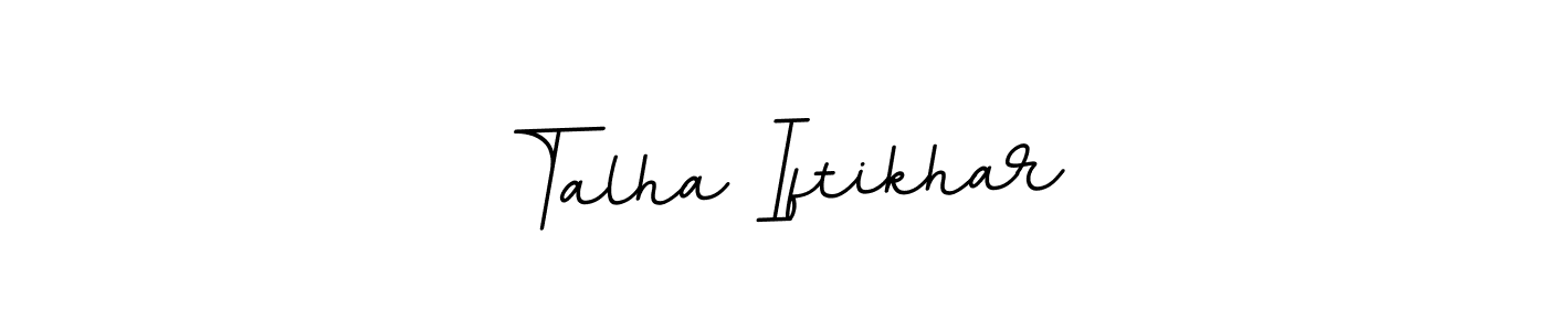 You should practise on your own different ways (BallpointsItalic-DORy9) to write your name (Talha Iftikhar) in signature. don't let someone else do it for you. Talha Iftikhar signature style 11 images and pictures png