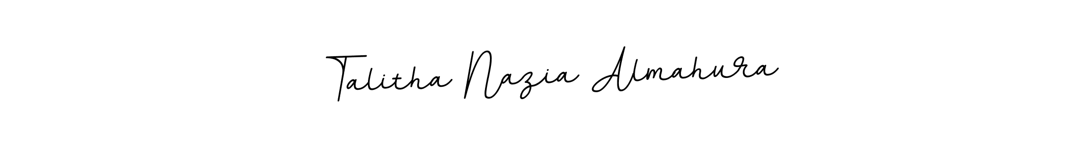 if you are searching for the best signature style for your name Talitha Nazia Almahura. so please give up your signature search. here we have designed multiple signature styles  using BallpointsItalic-DORy9. Talitha Nazia Almahura signature style 11 images and pictures png