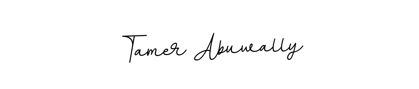 Make a beautiful signature design for name Tamer Abuwally. With this signature (BallpointsItalic-DORy9) style, you can create a handwritten signature for free. Tamer Abuwally signature style 11 images and pictures png