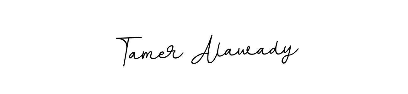 This is the best signature style for the Tamer Alawady name. Also you like these signature font (BallpointsItalic-DORy9). Mix name signature. Tamer Alawady signature style 11 images and pictures png