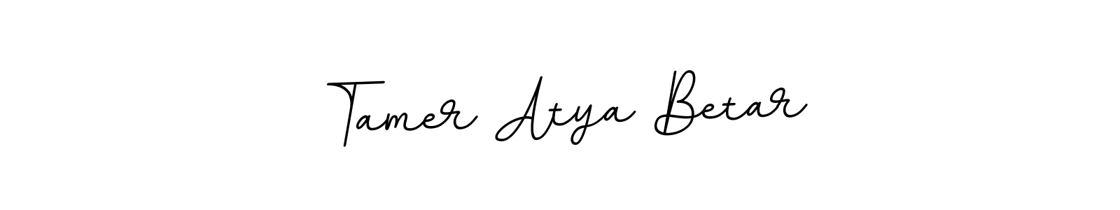 BallpointsItalic-DORy9 is a professional signature style that is perfect for those who want to add a touch of class to their signature. It is also a great choice for those who want to make their signature more unique. Get Tamer Atya Betar name to fancy signature for free. Tamer Atya Betar signature style 11 images and pictures png