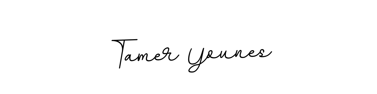 How to make Tamer Younes name signature. Use BallpointsItalic-DORy9 style for creating short signs online. This is the latest handwritten sign. Tamer Younes signature style 11 images and pictures png