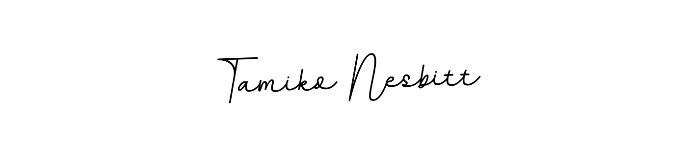 How to make Tamiko Nesbitt name signature. Use BallpointsItalic-DORy9 style for creating short signs online. This is the latest handwritten sign. Tamiko Nesbitt signature style 11 images and pictures png